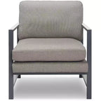 Russell Bronze Metal Frame Accent Chair Gray - Finch: Upholstered Polyester, Modern Club Chair with 250lb Capacity