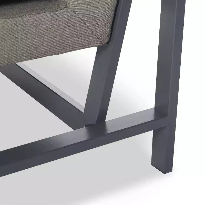 Russell Bronze Metal Frame Accent Chair Gray - Finch: Upholstered Polyester, Modern Club Chair with 250lb Capacity