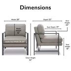 Russell Bronze Metal Frame Accent Chair Gray - Finch: Upholstered Polyester, Modern Club Chair with 250lb Capacity