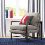 Russell Bronze Metal Frame Accent Chair Gray - Finch: Upholstered Polyester, Modern Club Chair with 250lb Capacity