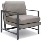 Russell Bronze Metal Frame Accent Chair Gray - Finch: Upholstered Polyester, Modern Club Chair with 250lb Capacity