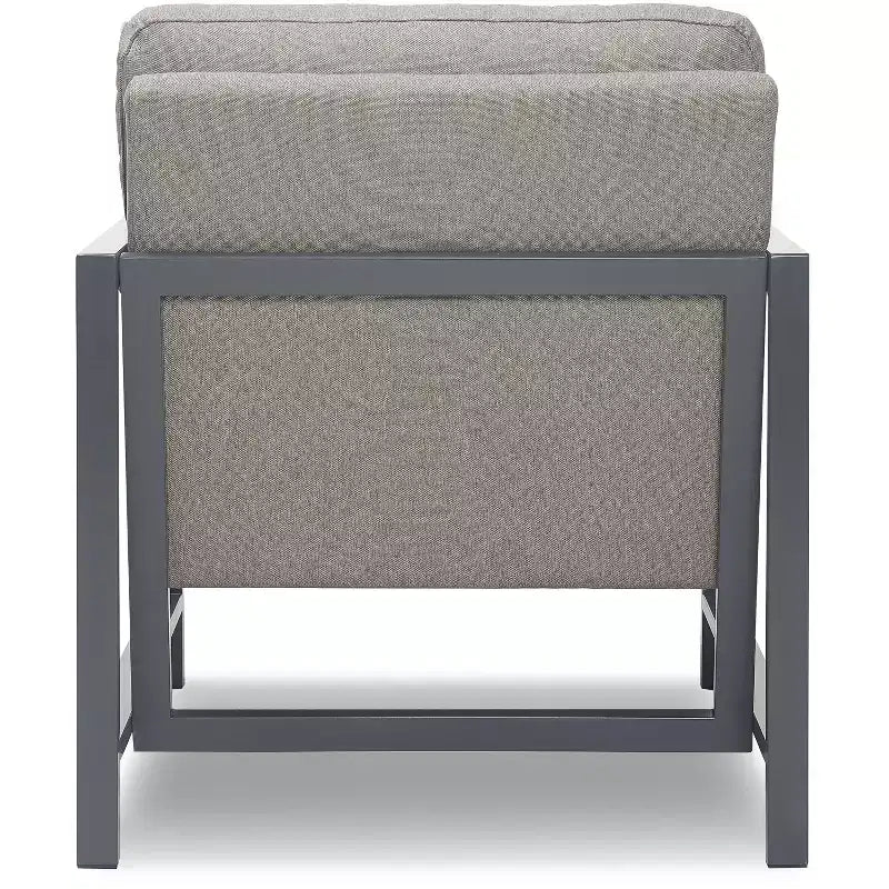 Russell Bronze Metal Frame Accent Chair Gray - Finch: Upholstered Polyester, Modern Club Chair with 250lb Capacity