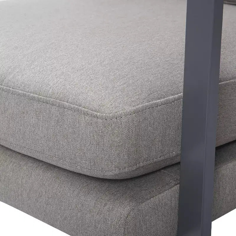 Russell Bronze Metal Frame Accent Chair Gray - Finch: Upholstered Polyester, Modern Club Chair with 250lb Capacity