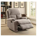 Rosia Linen Side Lever Recliner Gray - Acme Furniture: Microfiber, Side Handle, Cup Holders