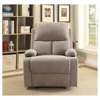 Rosia Linen Side Lever Recliner Gray - Acme Furniture: Microfiber, Side Handle, Cup Holders
