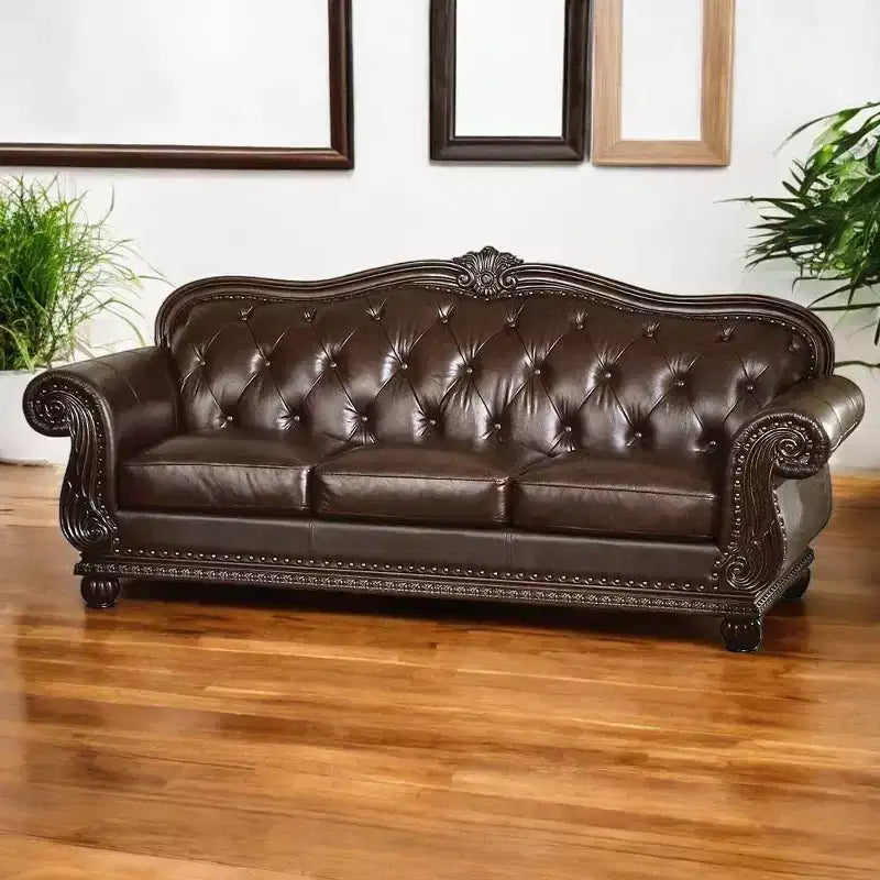 Divano Anondale da 94": capitonné classico, braccioli arrotolati - Acme Furniture