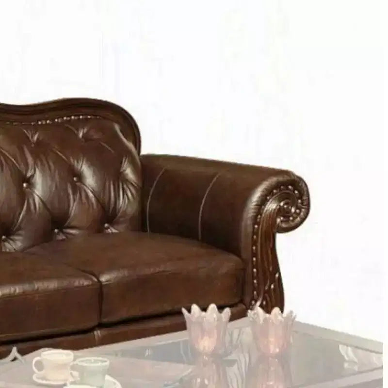 Divano Anondale da 94": capitonné classico, braccioli arrotolati - Acme Furniture