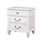 Kendalee 3 Drawers Nightstand with USB Ports White - HOMES: Inside + Out: Bedside Furniture, Antique Style