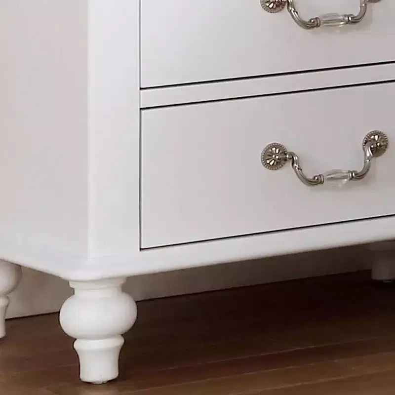 Kendalee 3 Drawers Nightstand with USB Ports White - HOMES: Inside + Out: Bedside Furniture, Antique Style
