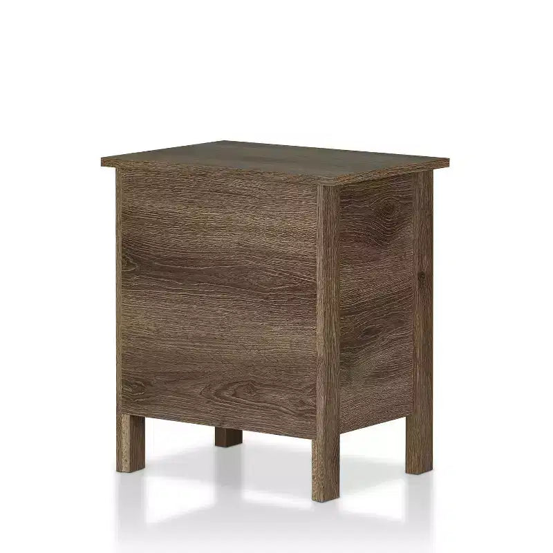 Comodino 2 cassetti 24/7 Shop At Home Cecilia: Noce anticato, stile rustico, ferramenta in bronzo, struttura in legno, contenitore