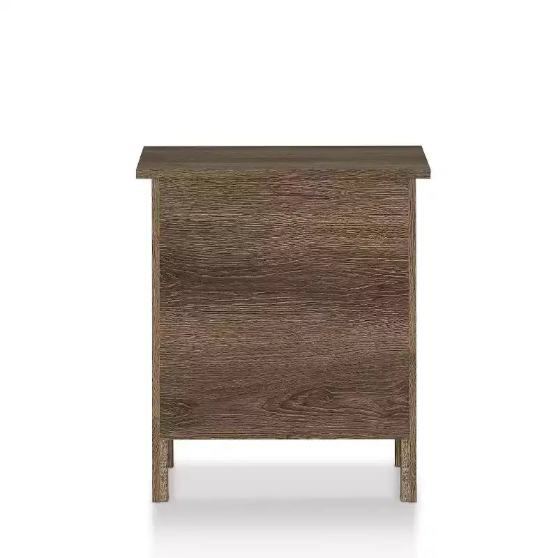 Comodino 2 cassetti 24/7 Shop At Home Cecilia: Noce anticato, stile rustico, ferramenta in bronzo, struttura in legno, contenitore