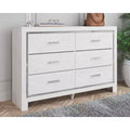 Altyra Dresser White - Signature Design by Ashley: 6-Drawer Storage, Laminated Finish, No Assembly Required