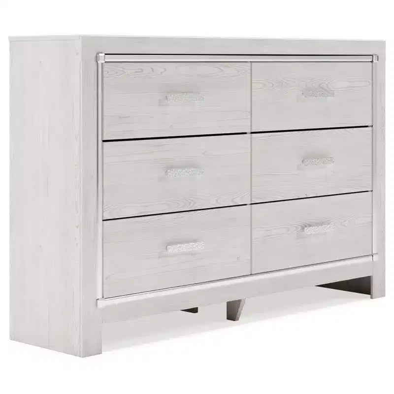 Altyra Dresser White - Signature Design by Ashley: 6-Drawer Storage, Laminated Finish, No Assembly Required