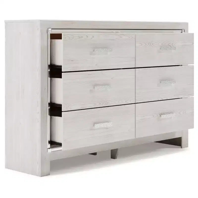 Altyra Dresser White - Signature Design by Ashley: 6-Drawer Storage, Laminated Finish, No Assembly Required