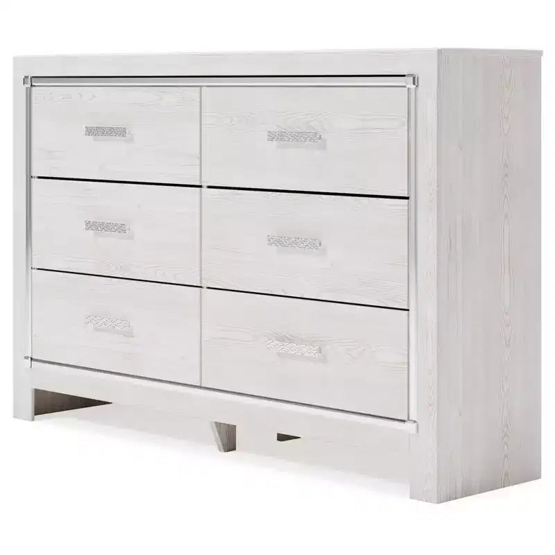 Altyra Dresser White - Signature Design by Ashley: 6-Drawer Storage, Laminated Finish, No Assembly Required