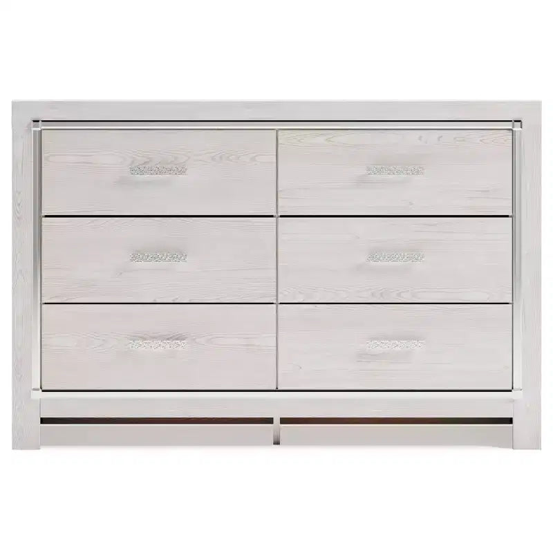 Altyra Dresser White - Signature Design by Ashley: 6-Drawer Storage, Laminated Finish, No Assembly Required