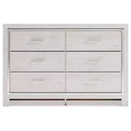 Altyra Dresser White - Signature Design by Ashley: 6-Drawer Storage, Laminated Finish, No Assembly Required
