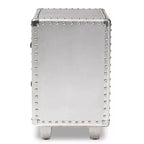 Baxton Studio Comodino metallico a 2 cassetti Davet Argento: Stile moderno di metà secolo, struttura in truciolato