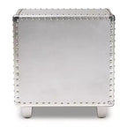 Baxton Studio Comodino metallico a 2 cassetti Davet Argento: Stile moderno di metà secolo, struttura in truciolato
