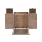 Cyndi Traditional Washed Wood Vanity Set with Stool & Storage, Beige Padded Seat - Linon