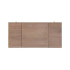 Cyndi Traditional Washed Wood Vanity Set with Stool & Storage, Beige Padded Seat - Linon