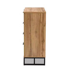 Cassettiera Baxton Studio Franklin in Legno e Metallo a 5 Cassetti Rovere/Nero: Mobile Salvaspazio Verticale, Design Moderno
