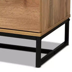 Cassettiera Baxton Studio Franklin in Legno e Metallo a 5 Cassetti Rovere/Nero: Mobile Salvaspazio Verticale, Design Moderno