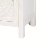 Lambert Wood 1 Drawer Nightstand White - Baxton Studio: Traditional Storage with Antique Finish, Metallic Silver Hardware