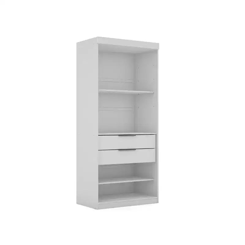 Set di 3 Mobili Mulberry Aperti a 3 Sezioni Bianchi - Manhattan Comfort: Composito in MDF, 12 Ripiani, 6 Cassetti