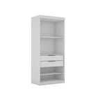 Set di 3 Mobili Mulberry Aperti a 3 Sezioni Bianchi - Manhattan Comfort: Composito in MDF, 12 Ripiani, 6 Cassetti