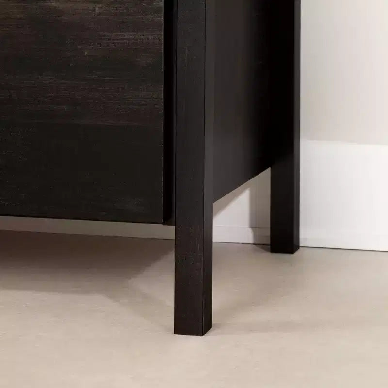 Gravity 2 Drawer Nightstand Rubbed Black - South Shore