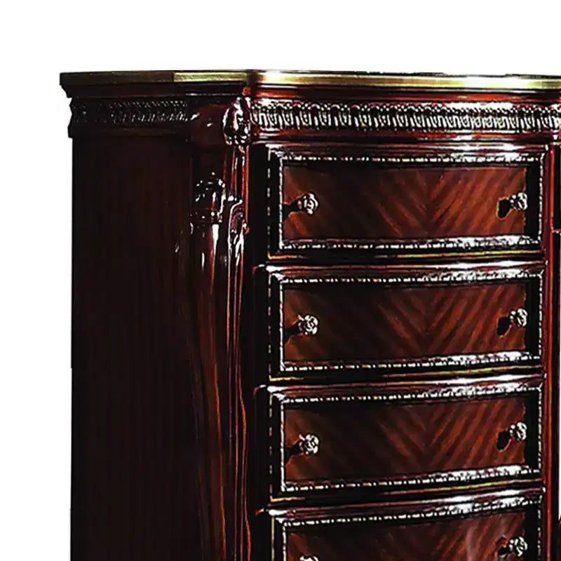46" Picardy Chest Honey Oak - Acme Furniture: Vintage Style, 5 Felt Lined Drawers, European Influence