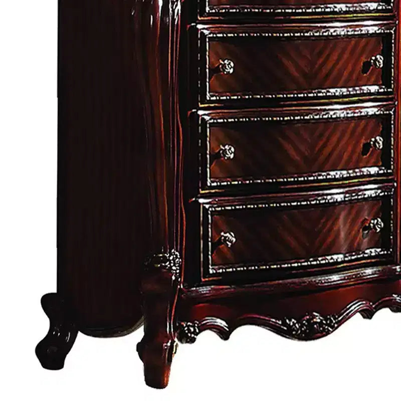 46" Picardy Chest Honey Oak - Acme Furniture: Vintage Style, 5 Felt Lined Drawers, European Influence