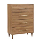 HOMES: Inside + Out Comò a 4 cassetti Esigne Mid-Century, Quercia Chiaro