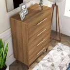 HOMES: Inside + Out Comò a 4 cassetti Esigne Mid-Century, Quercia Chiaro