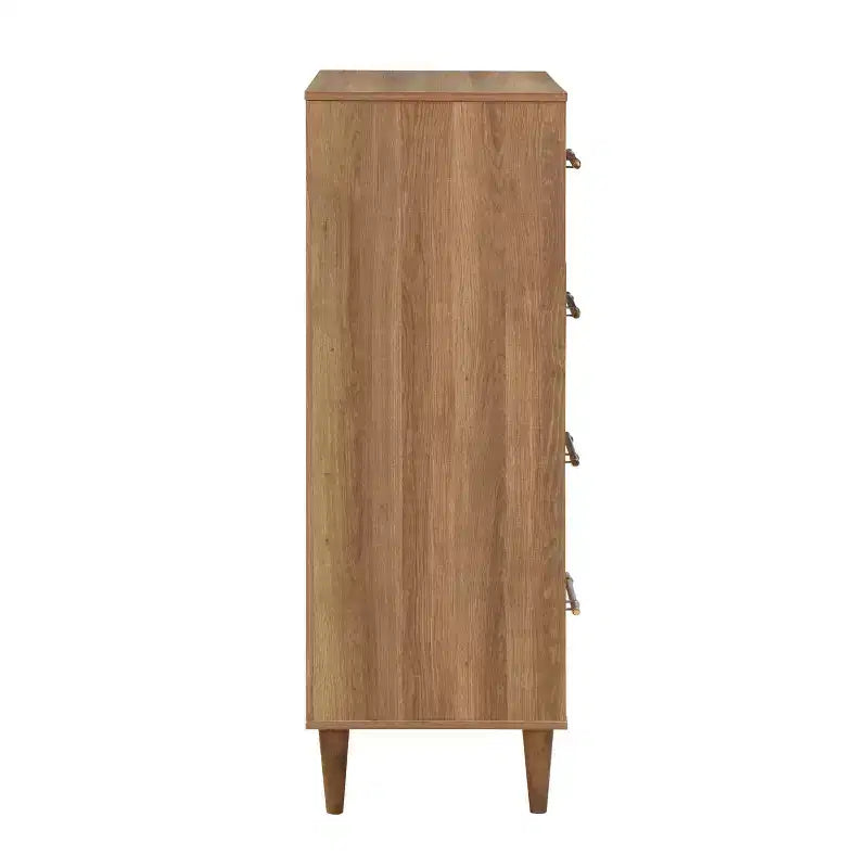 HOMES: Inside + Out Comò a 4 cassetti Esigne Mid-Century, Quercia Chiaro