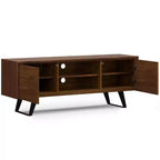 Mitchell TV Stand: Sturdy Metal Legs, Media Storage, Cord Management - WyndenHall