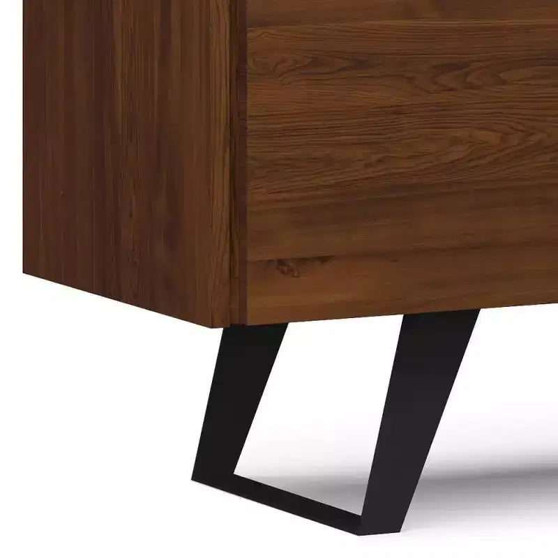 Mitchell TV Stand: Sturdy Metal Legs, Media Storage, Cord Management - WyndenHall