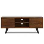 Mitchell TV Stand: Sturdy Metal Legs, Media Storage, Cord Management - WyndenHall