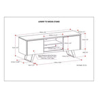 Mitchell TV Stand: Sturdy Metal Legs, Media Storage, Cord Management - WyndenHall