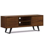 Mitchell TV Stand: Sturdy Metal Legs, Media Storage, Cord Management - WyndenHall
