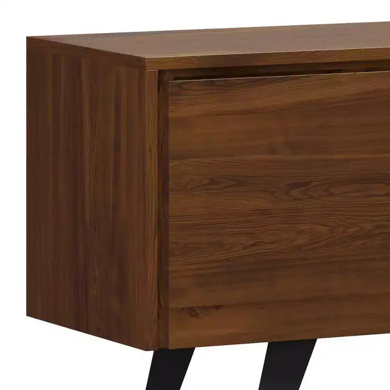 Mitchell TV Stand: Sturdy Metal Legs, Media Storage, Cord Management - WyndenHall