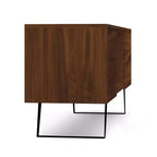 Mitchell TV Stand: Sturdy Metal Legs, Media Storage, Cord Management - WyndenHall