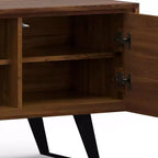 Mitchell TV Stand: Sturdy Metal Legs, Media Storage, Cord Management - WyndenHall