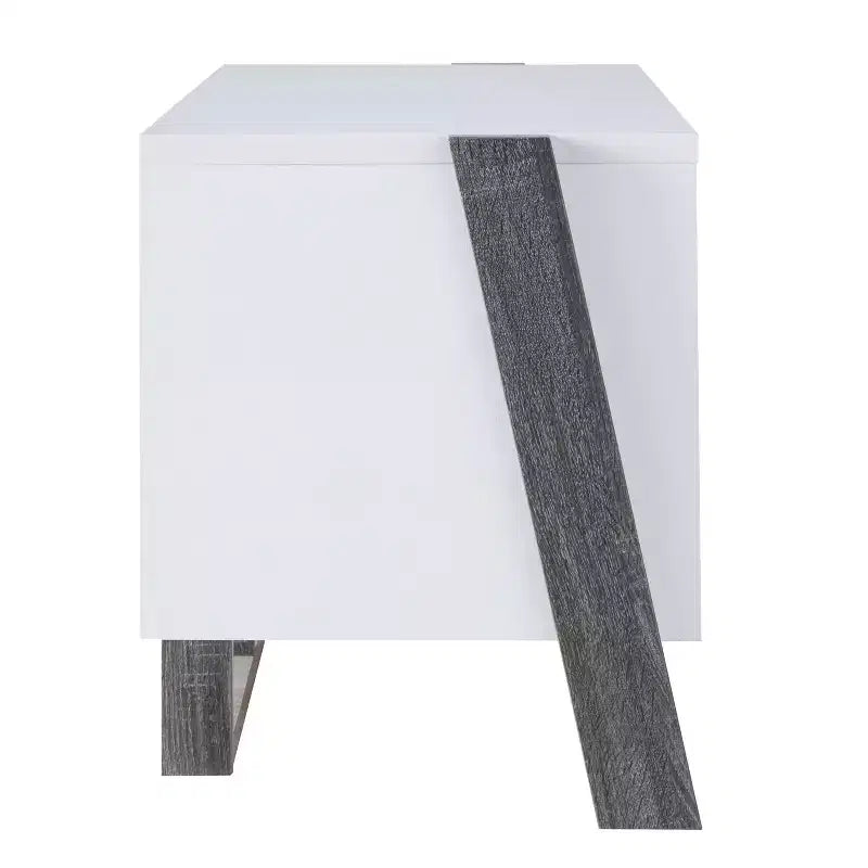 Mobile porta TV basso Etteridge per TV fino a 56" grigio - miBasics: stile transizionale, finitura bicolore, ripiani aperti e regolabili