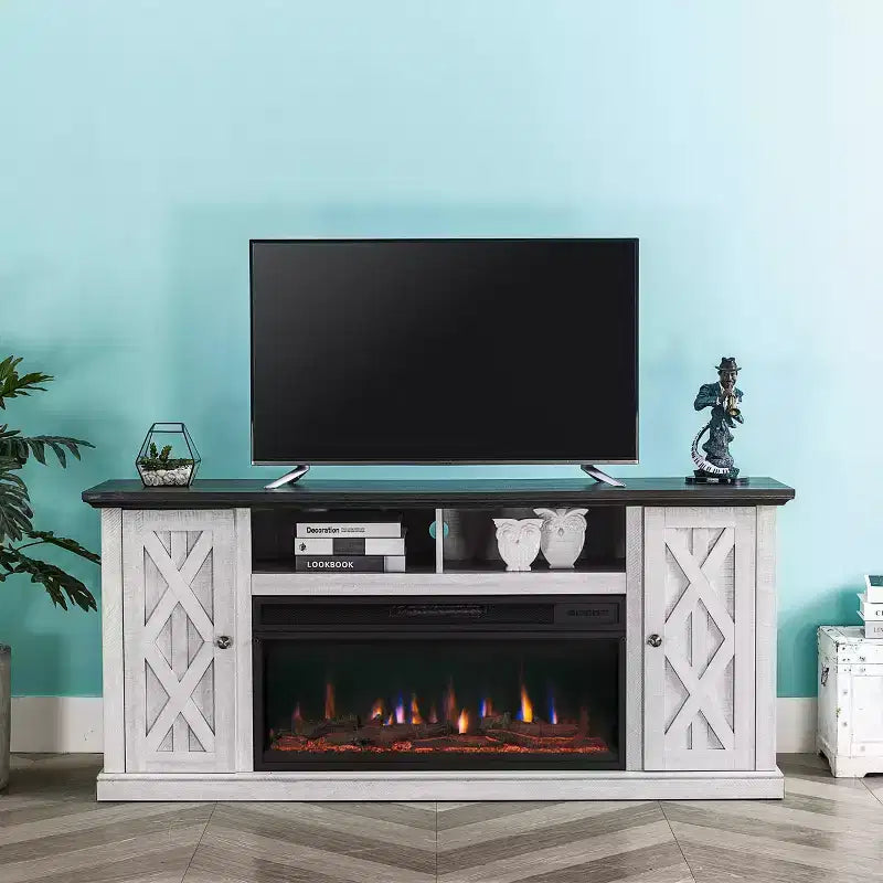 Mobile TV per televisori fino a 50" Bianco sporco effetto sega – Articoli essenziali per la casa