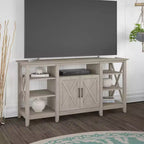 Key West Tall TV Stand for TVs up to 70" Washed Gray - Bush Furniture