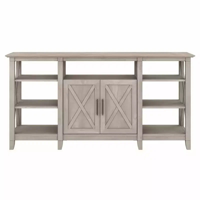Key West Tall TV Stand for TVs up to 70" Washed Gray - Bush Furniture