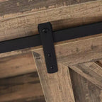 Mobile TV effetto legno di recupero per televisori fino a 60" con ante scorrevoli stile fienile marrone - EveryRoom: Consolle multimediale moderno-rustica