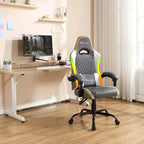 X Rocker Sedia Gaming per PC Ergonomica con LED RGB, Comfort Extra, Grigio/Bianco/Oro
